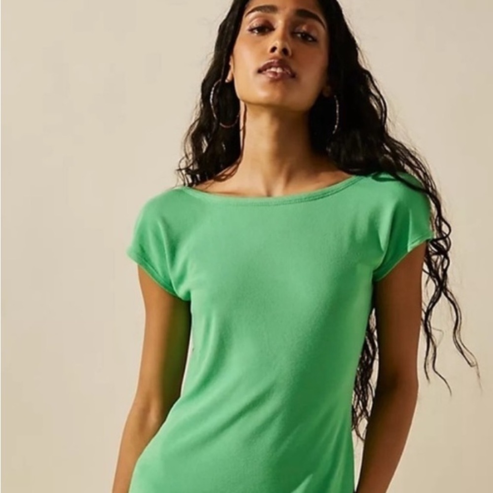 NWOT Free People Beach Rosalia Low Back Mini Dress XL GREEN